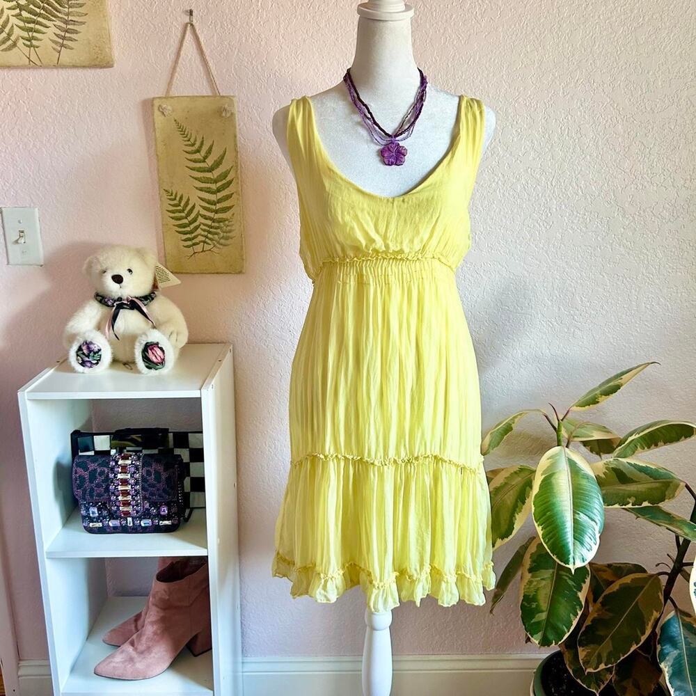 Fracomina butter yellow silk dress